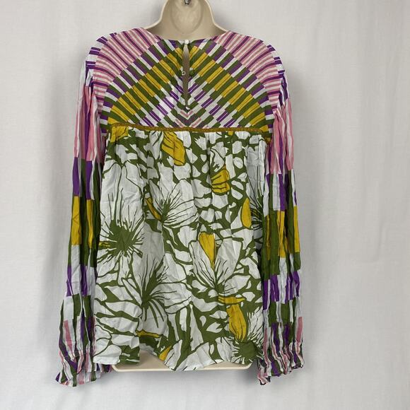Blank London Top Womens XL Retro Floral Mod Balloon Sleeve Boho Anthropologie - Picture 6 of 14